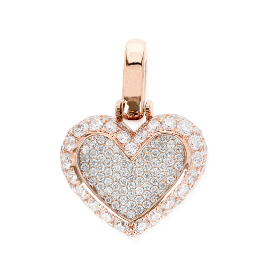 Ice Heart Pendant — 14K Rose Gold