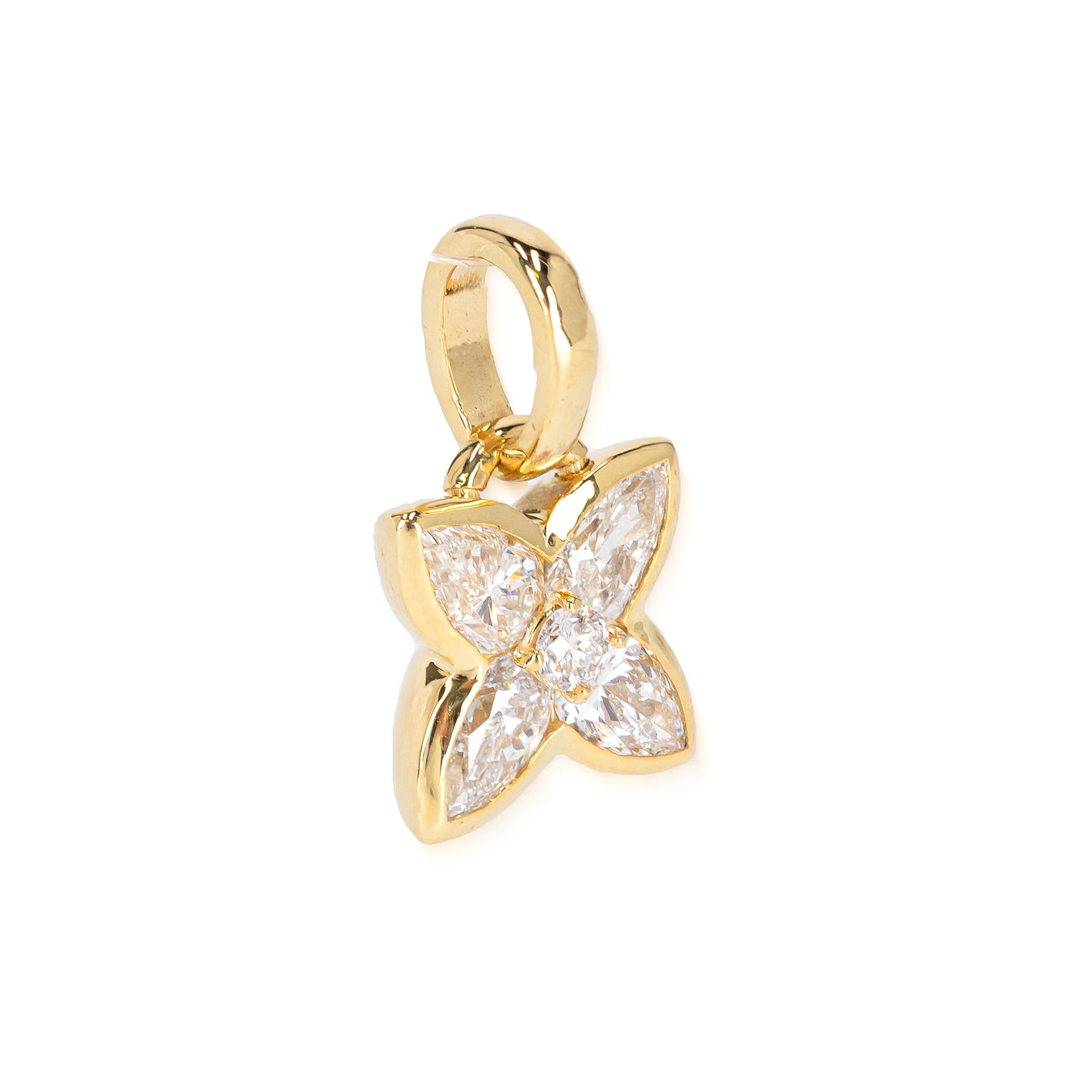 Pear Flower Pendant - 14k Yellow Gold