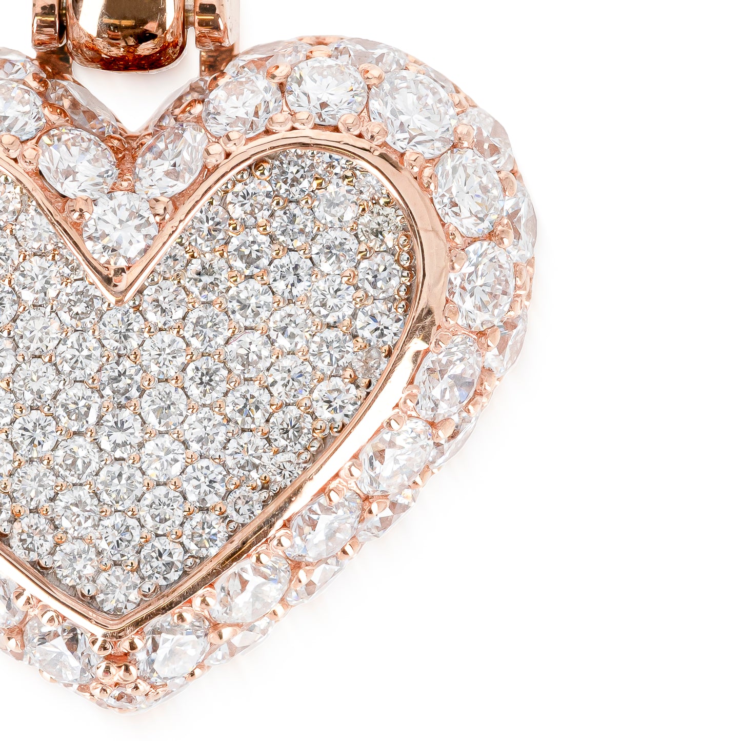 Ice Heart Pendant — 14K Rose Gold