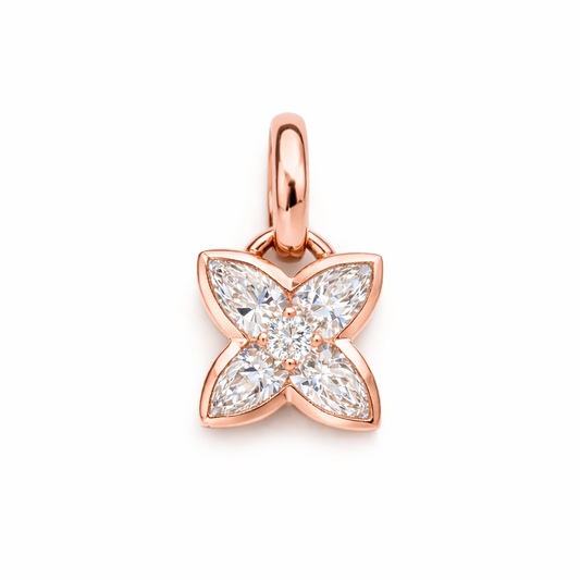 Pear Flower Pendant - 14k Rose Gold