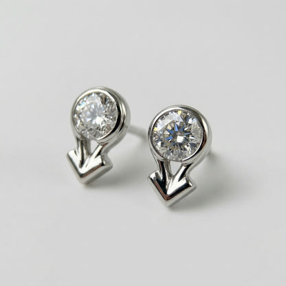 AGO Momentum Earrings – 14K White Gold Lab Diamond