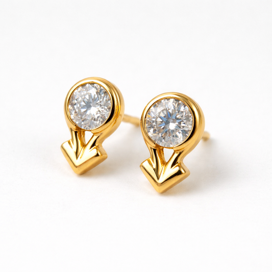 AGO Momentum Earrings – 14K Yellow Gold Lab Diamond