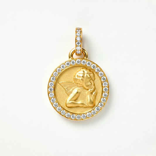 Angel de la Guarda Pendant – 14K Yellow Gold