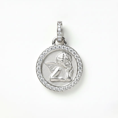 Angel de la Guarda Pendant – 14K White Gold