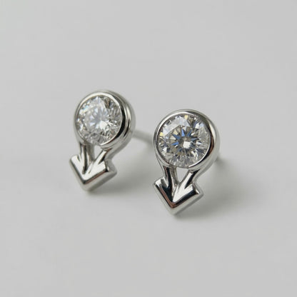 AGO Momentum Earrings – 14K White Gold Lab Diamond